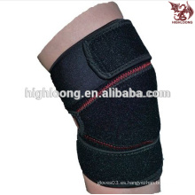 Sujetador impermeable de la rodilla del neopreno del resorte ajustable negro de la alta calidad